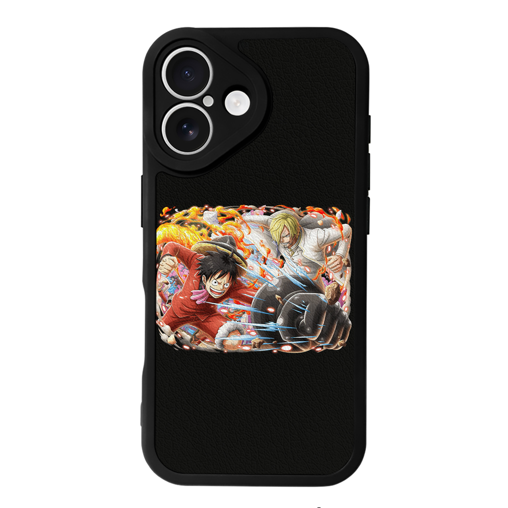 （画像用） ワンピース モンキー・D・ルフィ ONE PIECE Monkey D. Luffy 【iPhone 16シリーズ対応】シリコンスマホケース（レザー調） 材質：シリコン